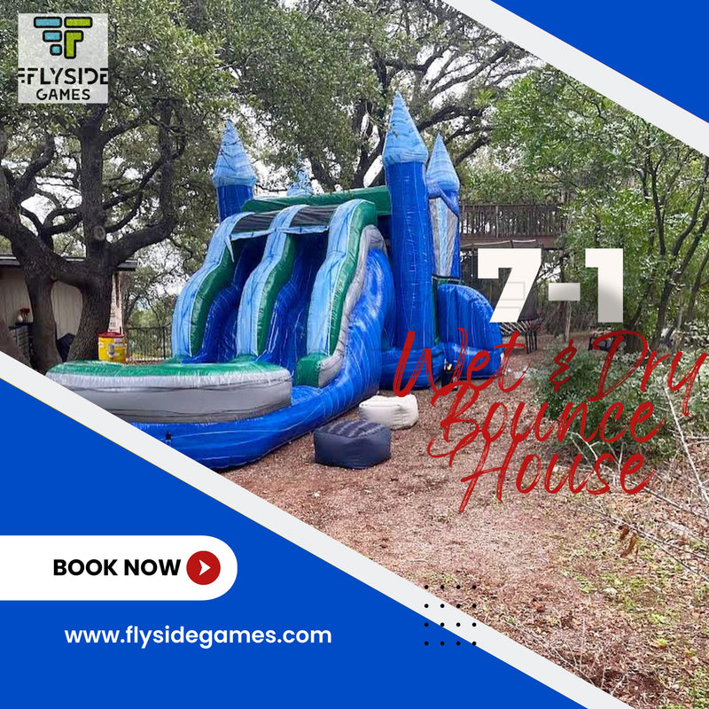  Unleash the Fun with Buda's 7-in-1 Bounce House & Water Slide Combo!