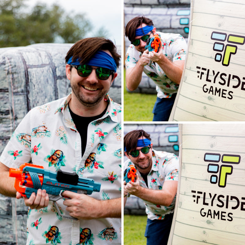 Gear Up for Epic Battles with Flyside Games' Nerf Gun Rentals! Perfect for Parties, Team Building, and Endless Fun