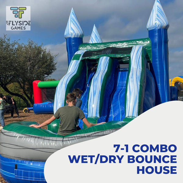Ultimate Party Fun Near San Marcos: The Inflatable 7 in 1 Bounce House and Slide Combo with Flyside Games